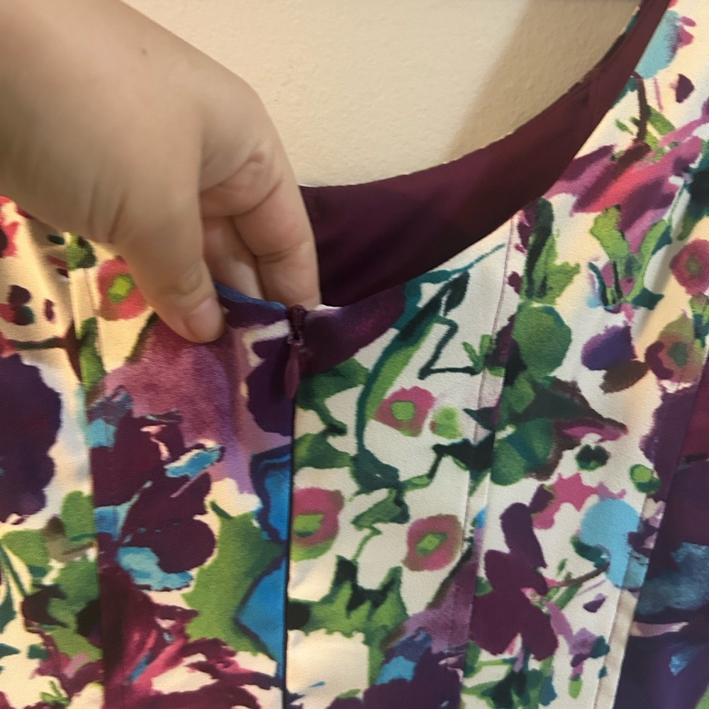 dressbarn Floral Midi Dress floral design sleeveless size 4 - Picture 4 of 6